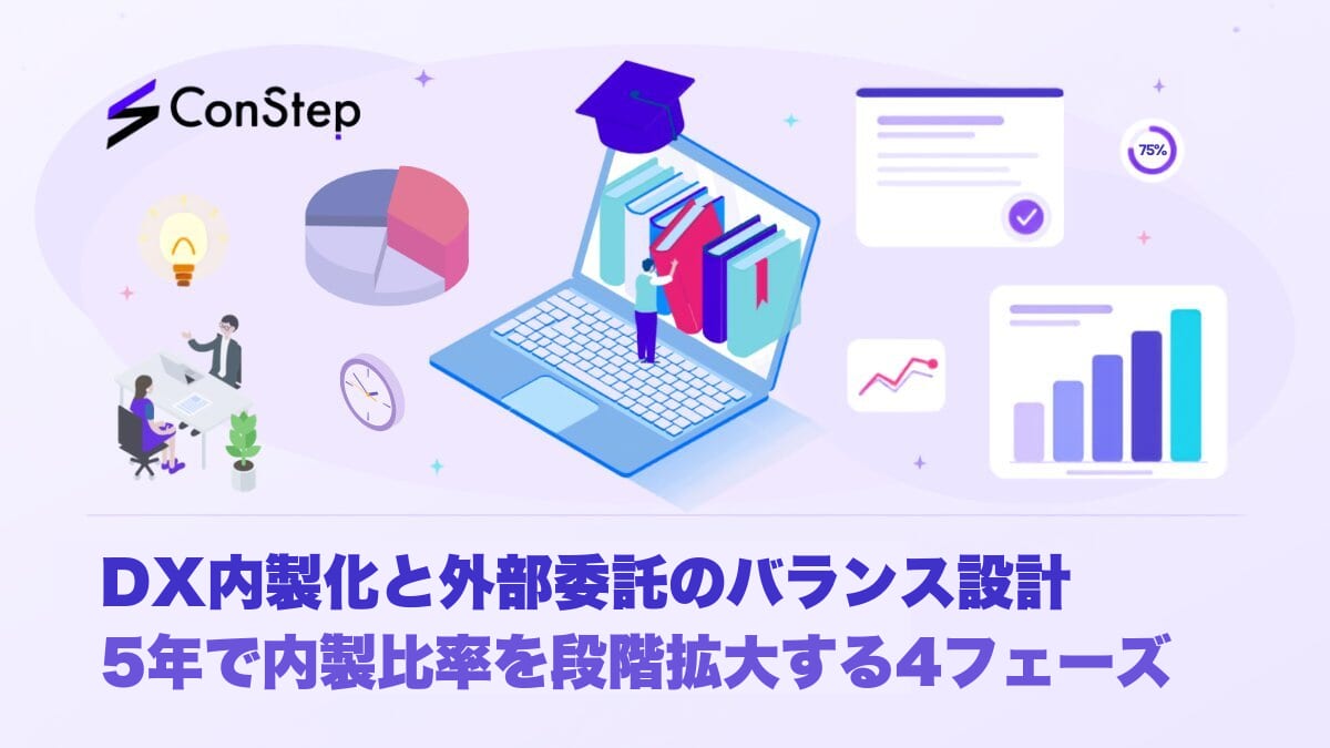 DX内製化と外部委託のバランス設計｜5年で内製比率を段階拡大する4フェーズ